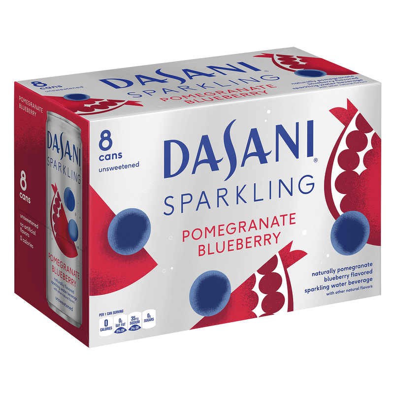 Dasani Pomegranate Blueberry Sparkling Water 8pk 12oz Can