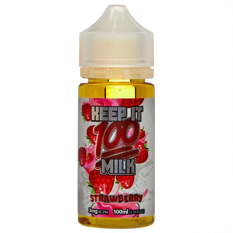 Keep It 100 Strawberry Milk 3 mg E-Liquid 100 ml Bottle