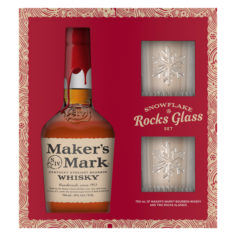 Makers Mark Whisky Gift Set with 2 Rock Glasses 750ml - Liquor Store New  York