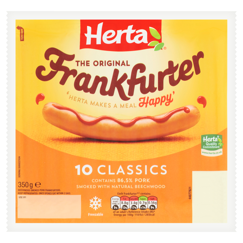 Herta Frankfurther 10 Hot Dogs, 350g