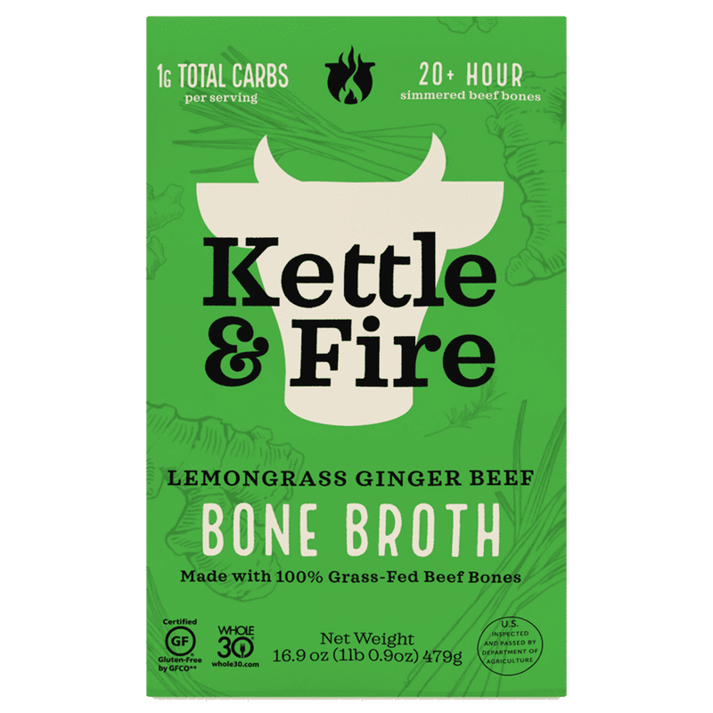 Kettle & Fire Lemongrass Ginger Pho Beef Bone Broth 16.9oz
