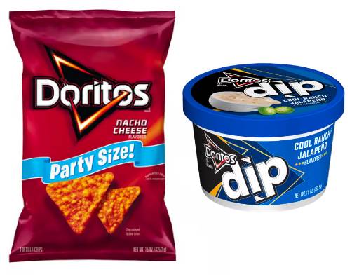 Doritos Nacho Cheese Tortilla Chips 14.5oz & Doritos Cool Ranch Jalapeno Dip 10oz