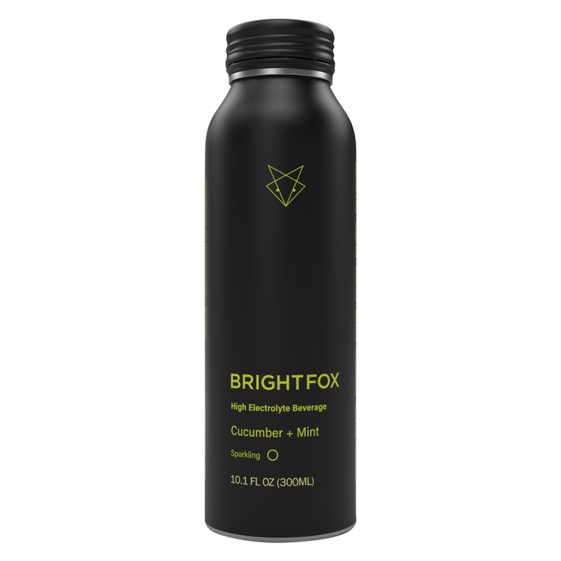 BRIGHTFOX Sparkling Cucumber + Mint, Healthy Electrolyte & Vitamin Hydration 10oz