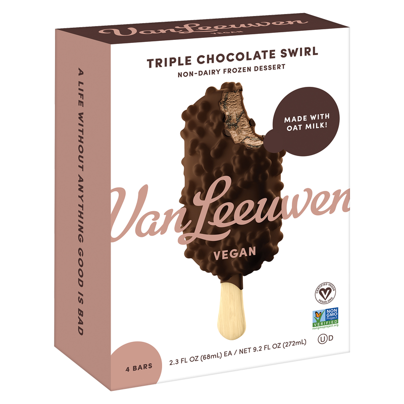 Van Leeuwen Vegan Triple Chocolate Ice Cream Bars 2.3oz 4pk