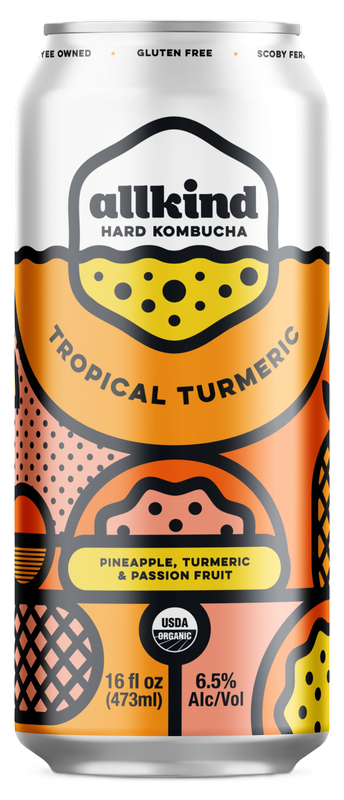 Allkind Hard Kombucha Tropical Turmeric Single 16oz Can