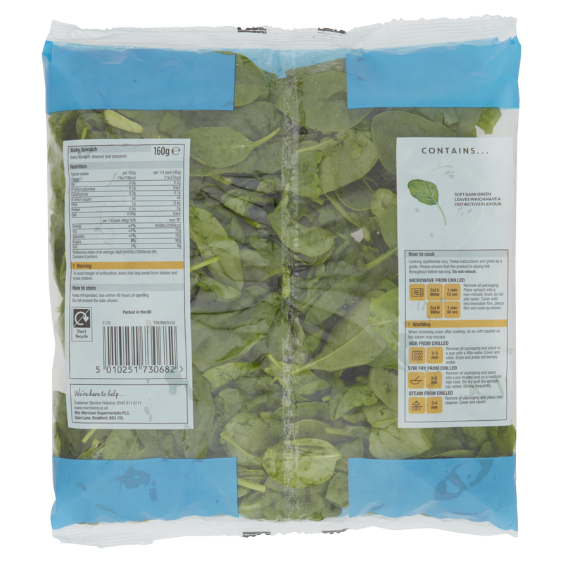 Morrisons Spinach, 160g