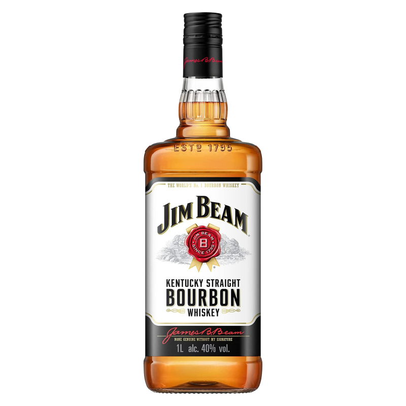 Jim Beam Bourbon Whiskey 1L (80 Proof)