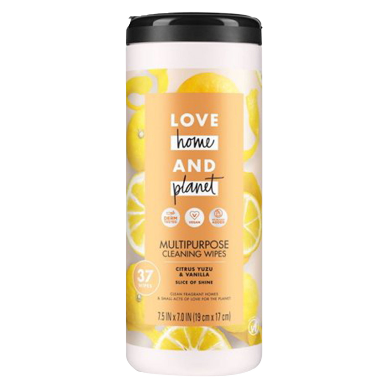 Love Home and Planet Citrus Yuzu & Vanilla Multipurpose Wipes 37ct