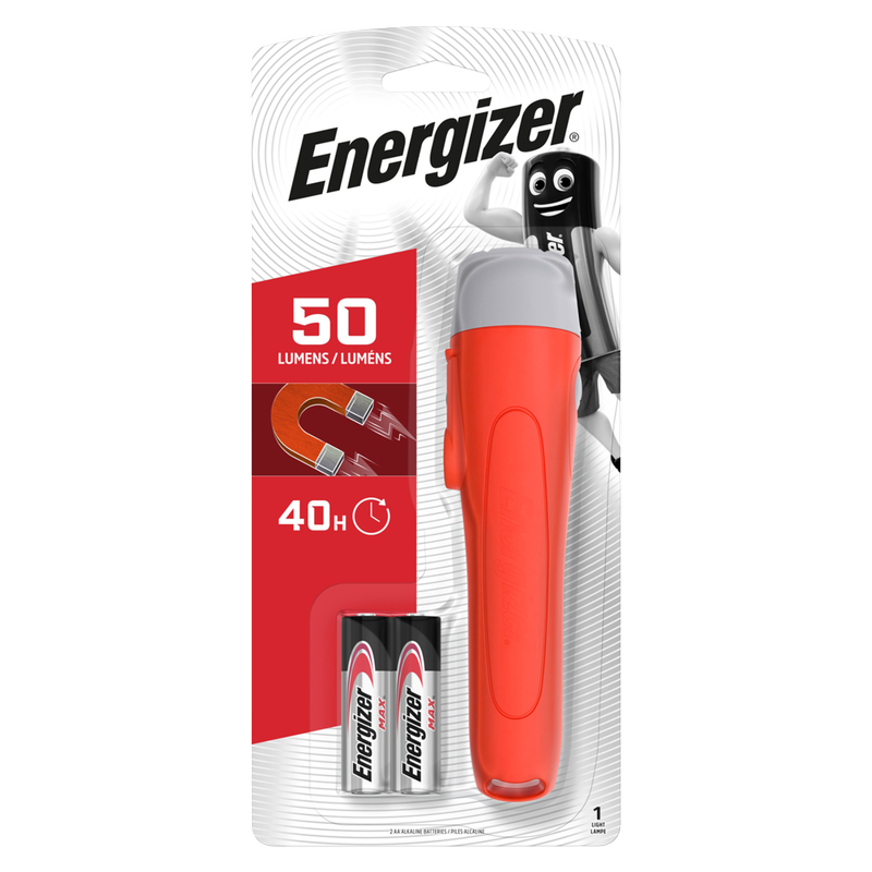 Energizer Magnetic Torch + 2x AA Batteries, 1pcs