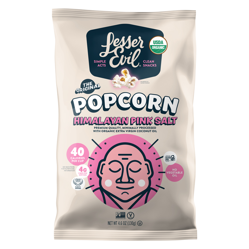 LesserEvil Himalayan Pink Salt Organic Popcorn 5oz