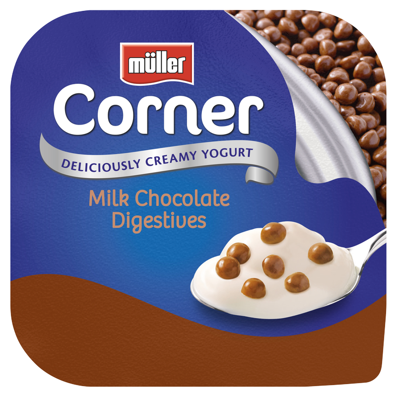 Muller Corner Vanilla Yoghurt with Chocolate Digestive Biscuits, 124g