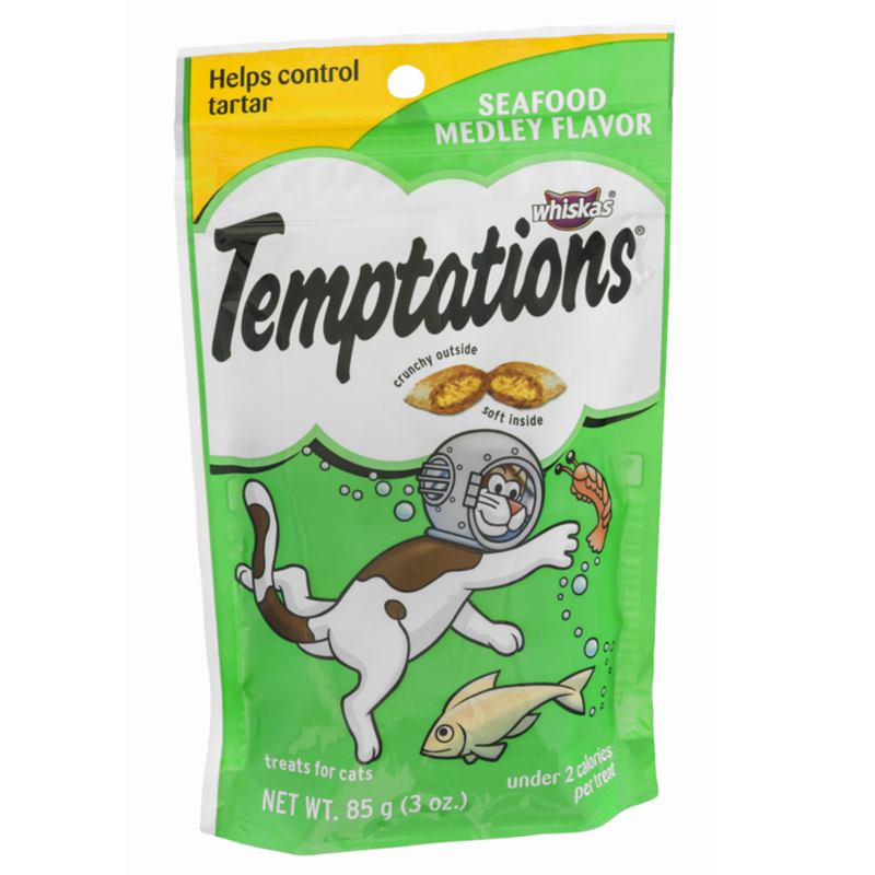 Whiskas Temptations Seafood Medley Cat Treats 3oz