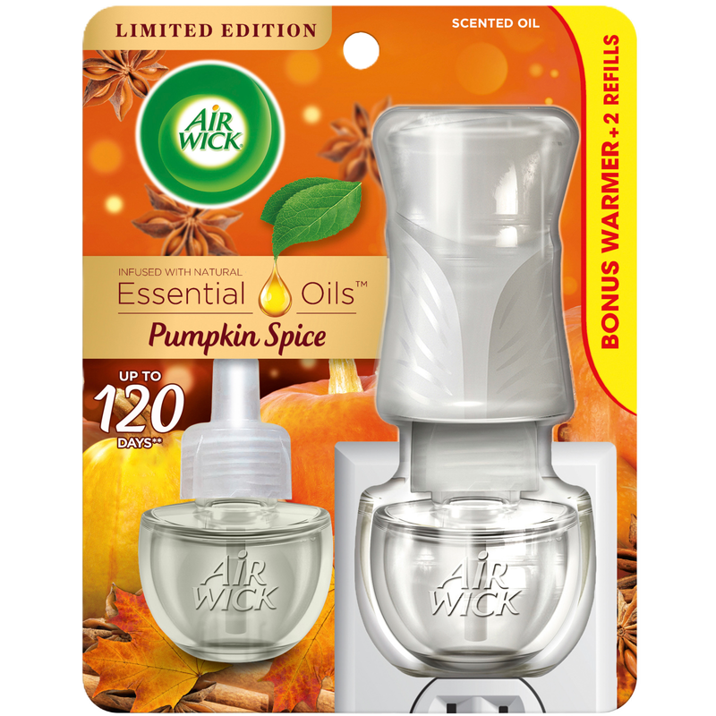 Air Wick Scented Oils Pumpkin Spice Twin Refill with Warmer .67 oz