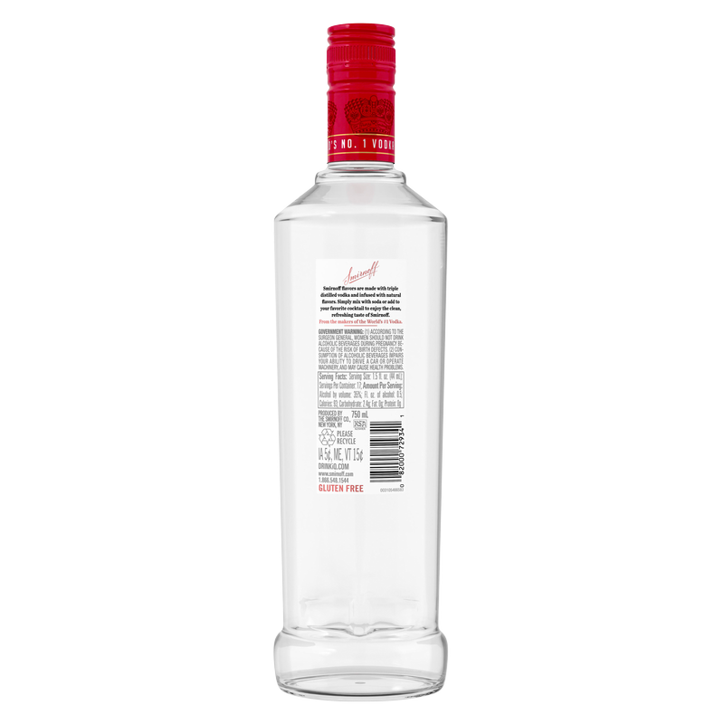 Smirnoff Strawberry Vodka 750ml (70 Proof)