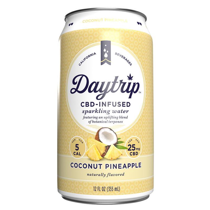 Daytrip Coconut Pineapple CBD Sparkling Water 12oz can 25mg