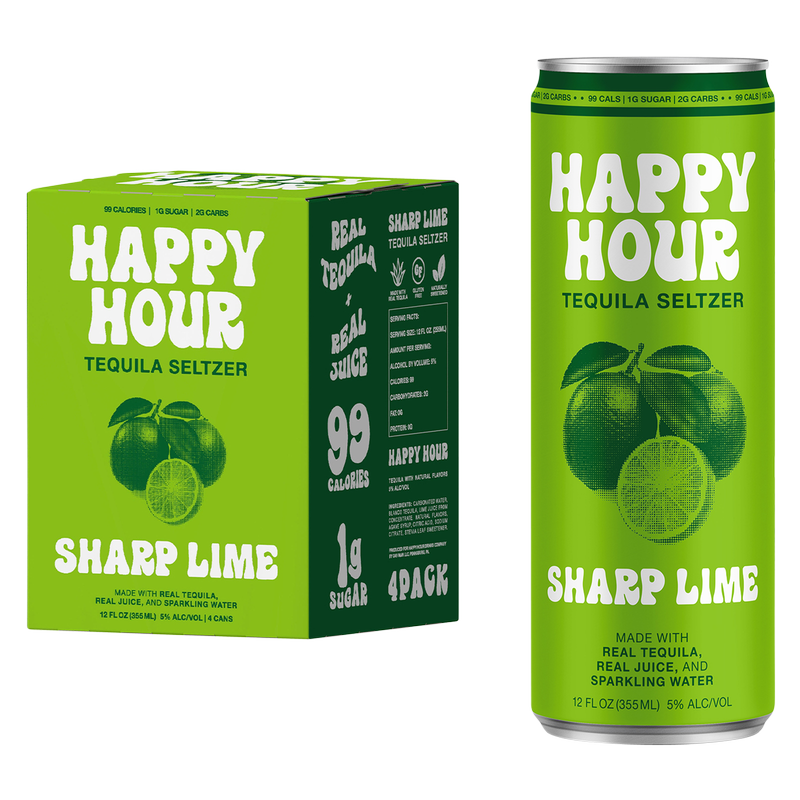 Happy Hour Tequila Sharp Lime Seltzer 4pk 12oz Can 5.0% ABV