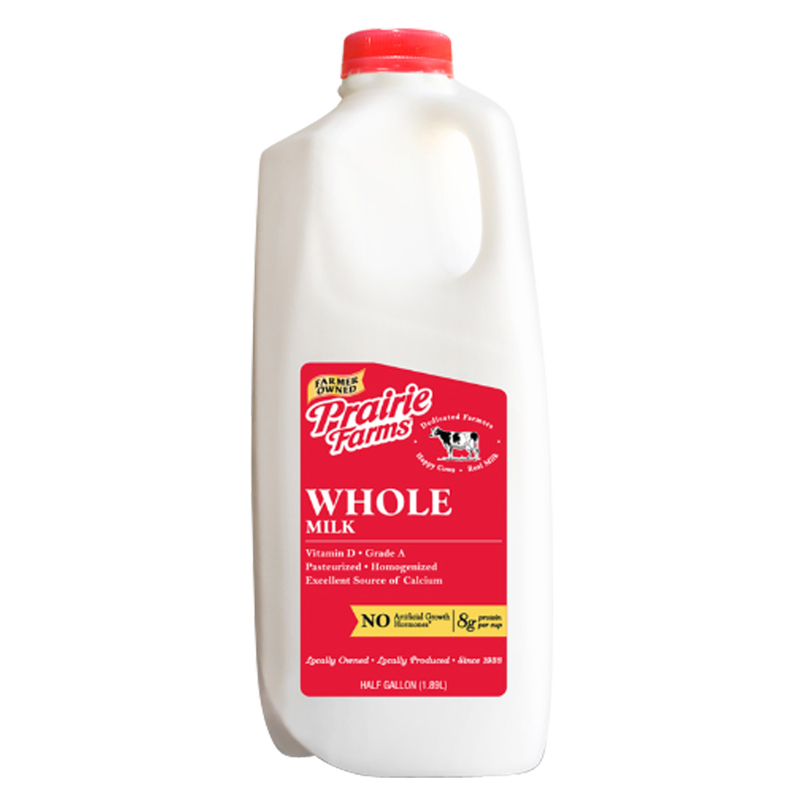 Prairie Farms Vitamin D Whole Milk - 1/2 Gallon