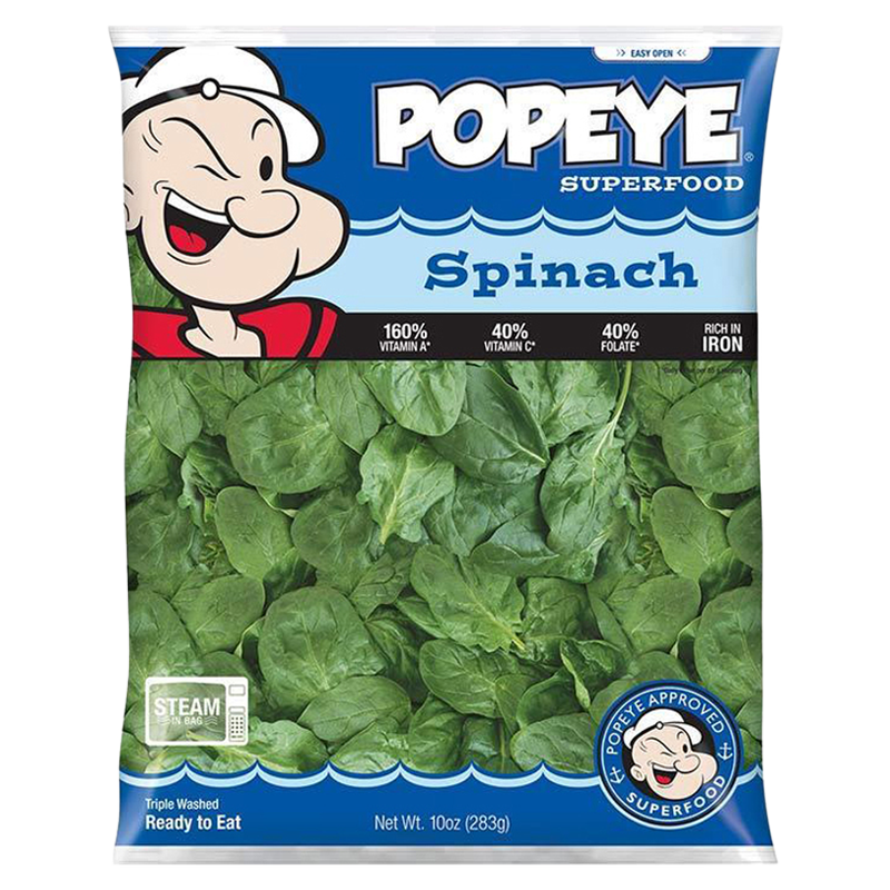 Popeye Bagged Spinach, 10oz