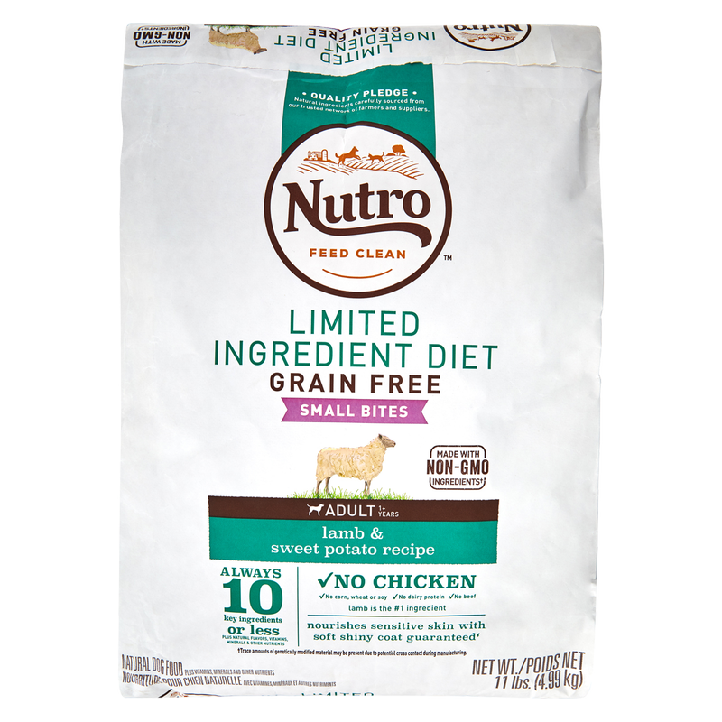 Nutro Limited Ingredient Grain Free Small Bites Lamb & Sweet Potato Recipe Dry Dog Food 11lb