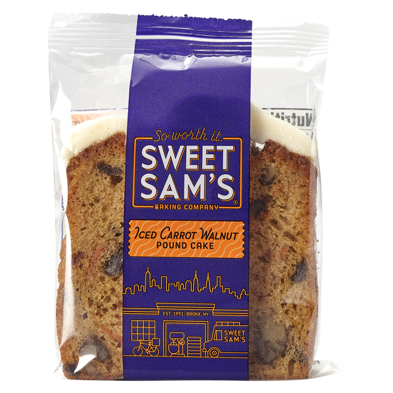 Sweet Sam's Individually Wrapped Iced Carrot Walnut Pound Cake - 15oz
