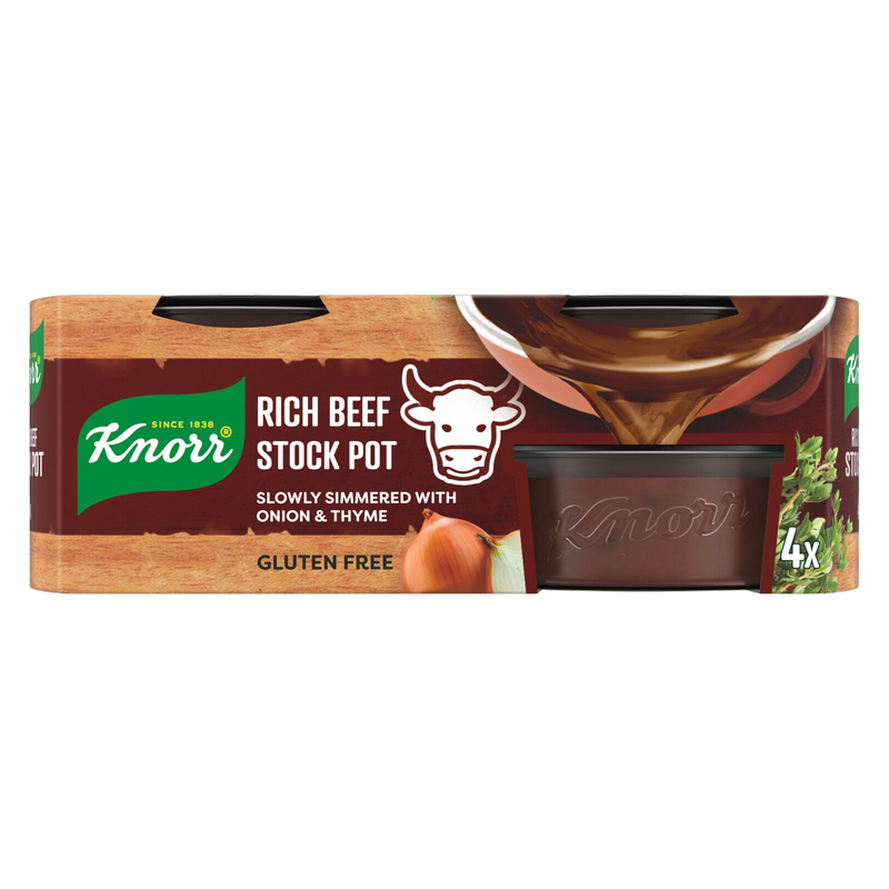 Knorr Rich Beef Stockpot Pot, 4 x 28g Food Cupboard fast delivery by