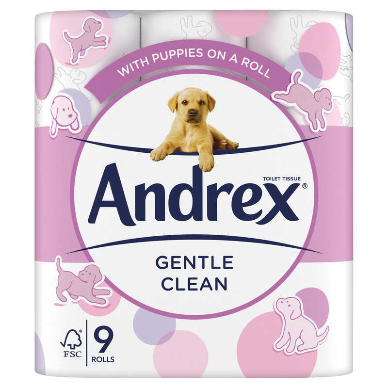 Andrex Gentle Clean Toilet Roll, 9pcs