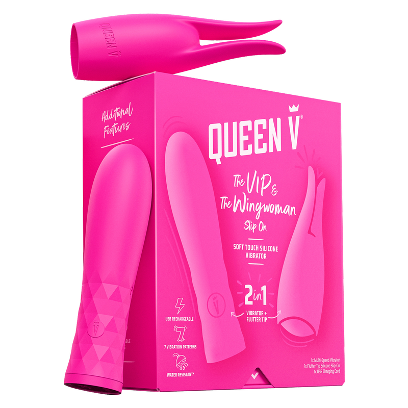 Queen V The VIP & The Wingwoman Slip On Soft Touch Silicone Vibrator