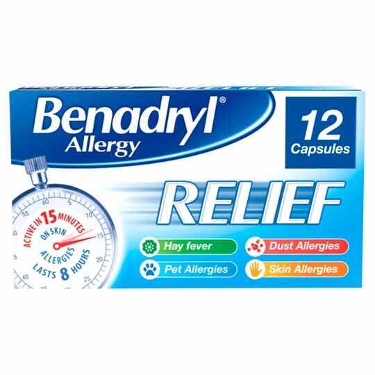 Benadryl Allergy Relief, 12 Capsules