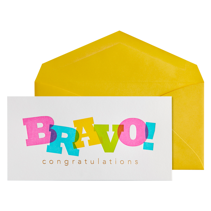 NIQUEA.D "BRAVO Layered Lettering" Congratulations Card 3.75x7.25"