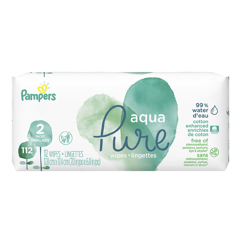 Pampers Aqua Pure Unscented Sensitive Water Baby Wipes 2pk