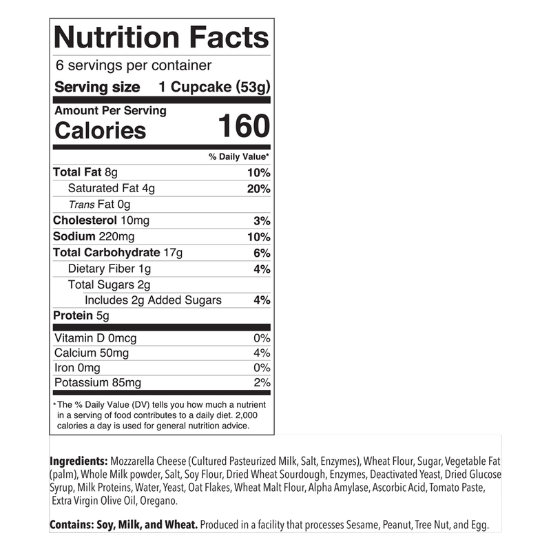 The Pizza Cupcake Margherita 6ct 11.2oz Quick Meals fast delivery by