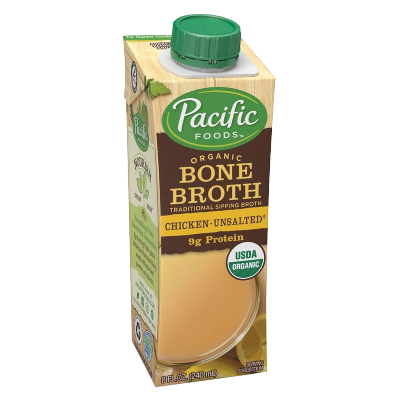 Pacific Foods Organic Unsalted Chicken Bone Broth 8oz