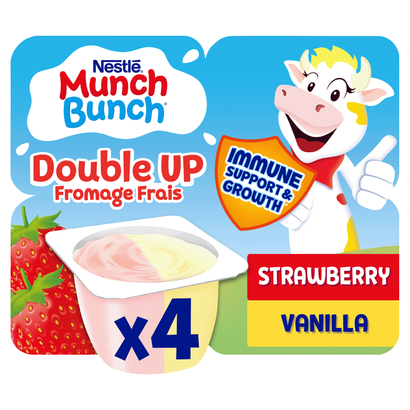 Munch Bunch Double Up Vanilla/Strawberry, 4pcs