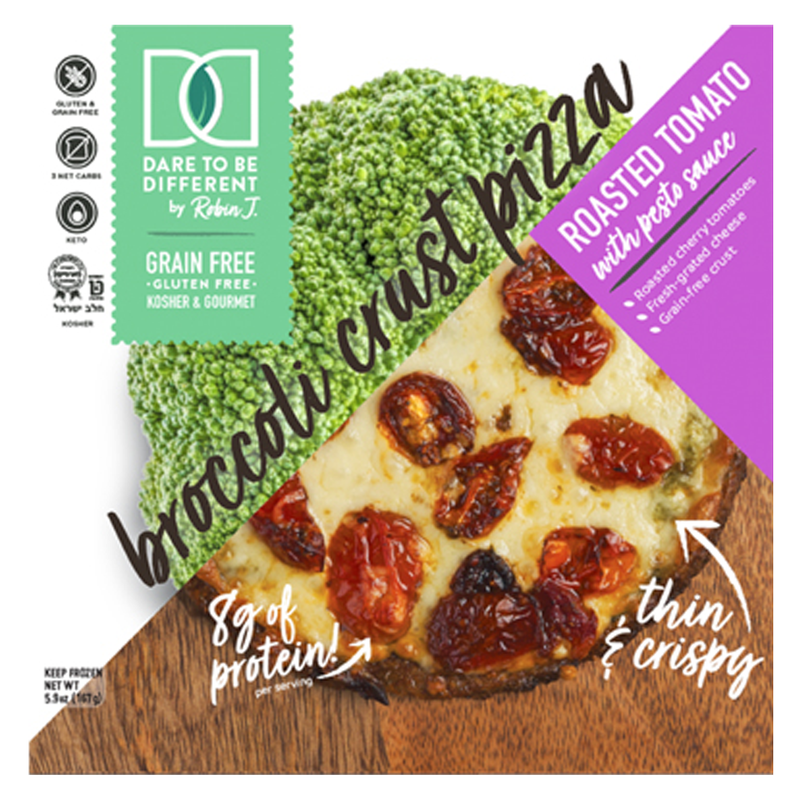 Dare To Be Different Broccoli Crust Roasted Tomato Cheese Pizza with Pesto Sauce 5.9oz