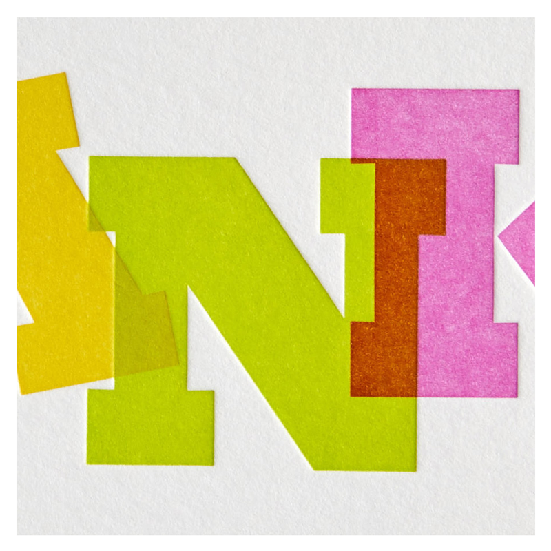 NIQUEA.D Monarch Layered Letters Greeting Card 3.75x7.25"