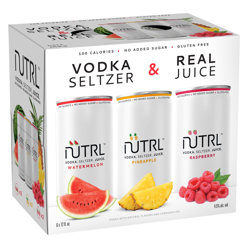 NUTRL Vodka Seltzer Variety 6pk 12oz Can 4.5 ABV Alcohol fast