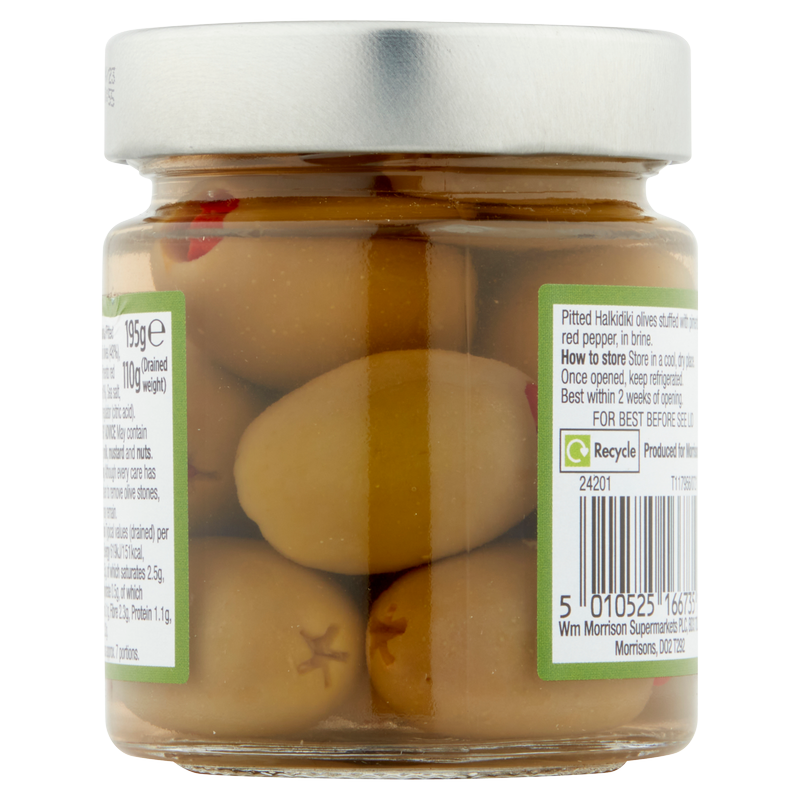 Morrisons The Best Halkidiki Olives Stuffed With Pimiento, 195g