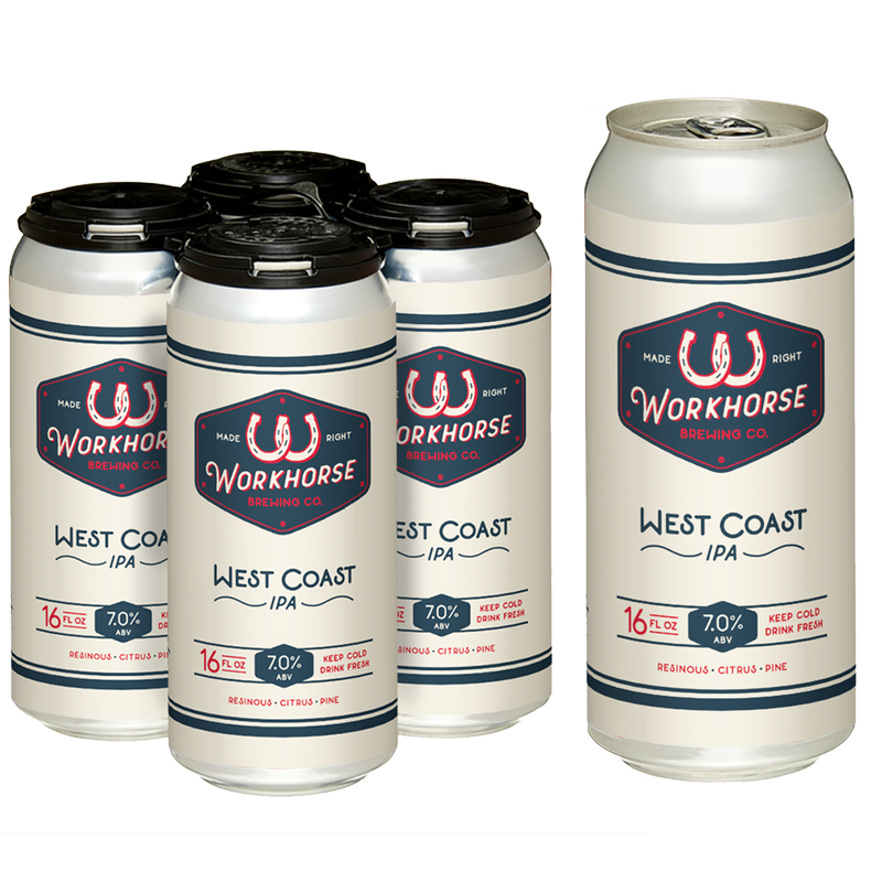 Workhorse West Coast IPA 4pk 16oz Can 7.0% ABV