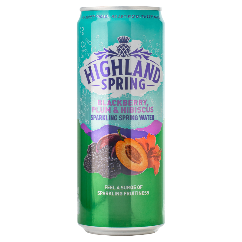 Highland Spring Sparkling Water Blackberry, Plum & Hibiscus, 330ml