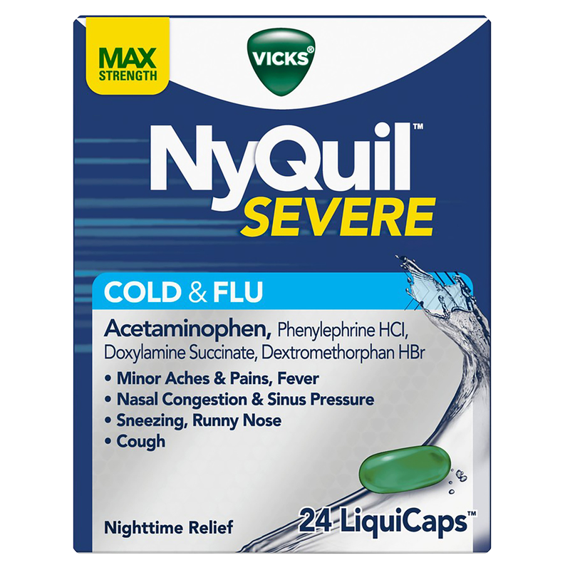 Vicks NyQuil Severe Cold & Flu Nighttime Relief LiquiCaps 24ct