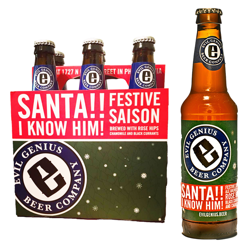 Evil Genius Santa! I Know Him! 6 Pack 12 oz Bottles