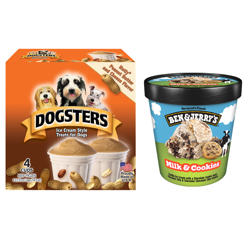 Ben & Jerry's Milk & Cookies / Dogsters Pet Ice Cream Bundle