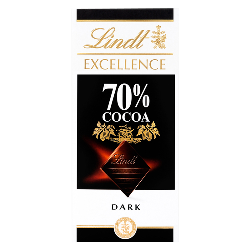 Lindt Excellence Dark 70% Cocoa Chocolate, 100g