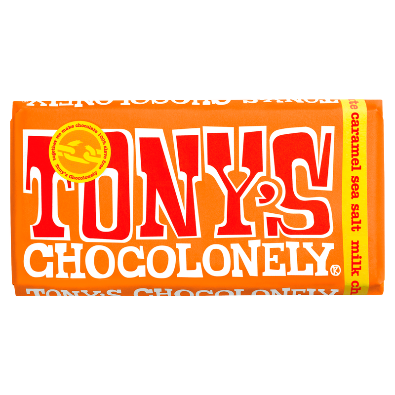 Tony's Chocolonely Milk Chocolate Caramel Sea Salt, 180g