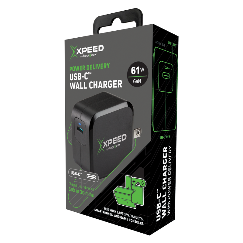 Chargeworx 61W GaN Single PD Wall Charger Black