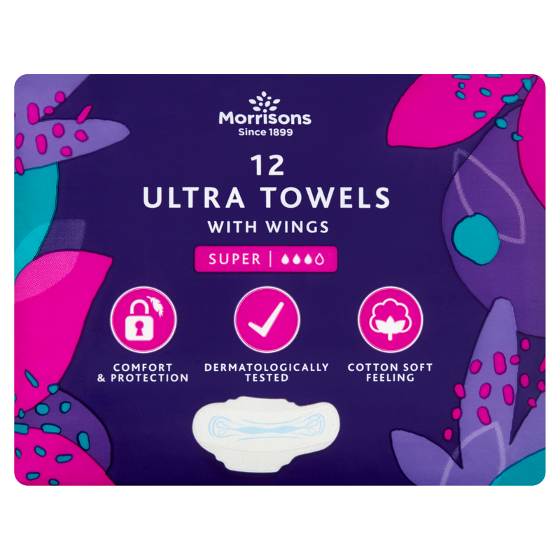 Morrisons Super Ultra Towels with Wings, 12pcs