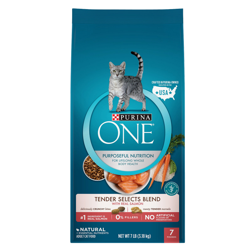 Purina One Salmon & Tuna Tender Selects Blend Dry Cat Food 7lb