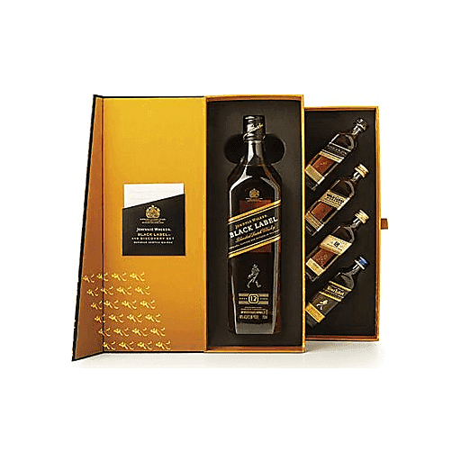 Johnnie Walker Black with 50ml Discovery Set 750ml (80 Proof)