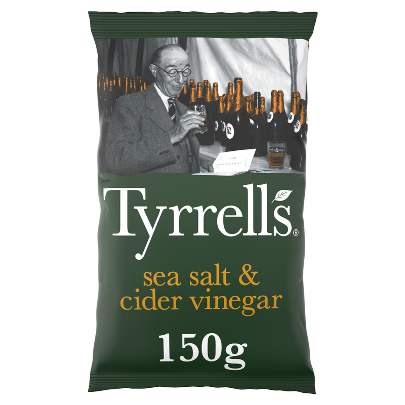 Tyrrells Sea Salt & Cider Vinegar Crisps, 150g