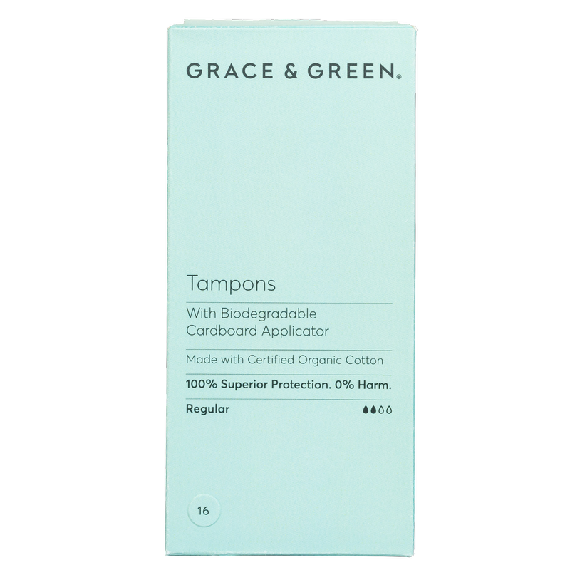 Grace & Green Organic cotton applicator tampon - regular, 16pcs